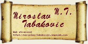 Miroslav Tabaković vizit kartica